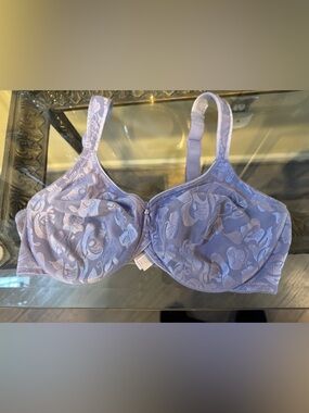 Walcoal Delicate Lavender Lace Full-Coverage Underwire Bra - Awareness Bra 38D